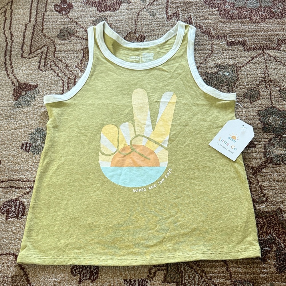 Little & co waves and sun ray tank new